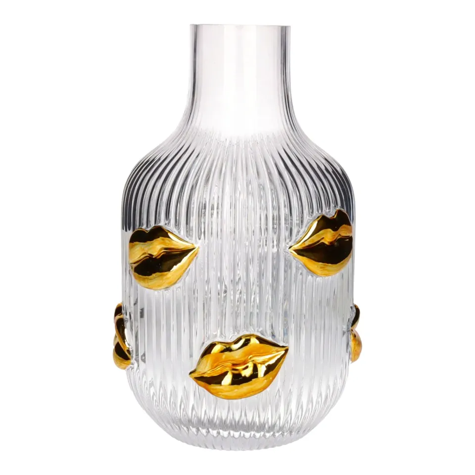 Amiek L'amour vaas clear gold glas 25 cm eyecatcher