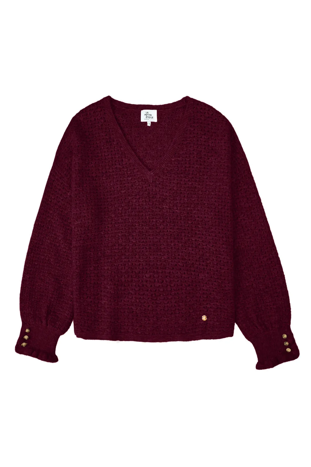La Petite Etoile Mandine trui bordeaux ajour