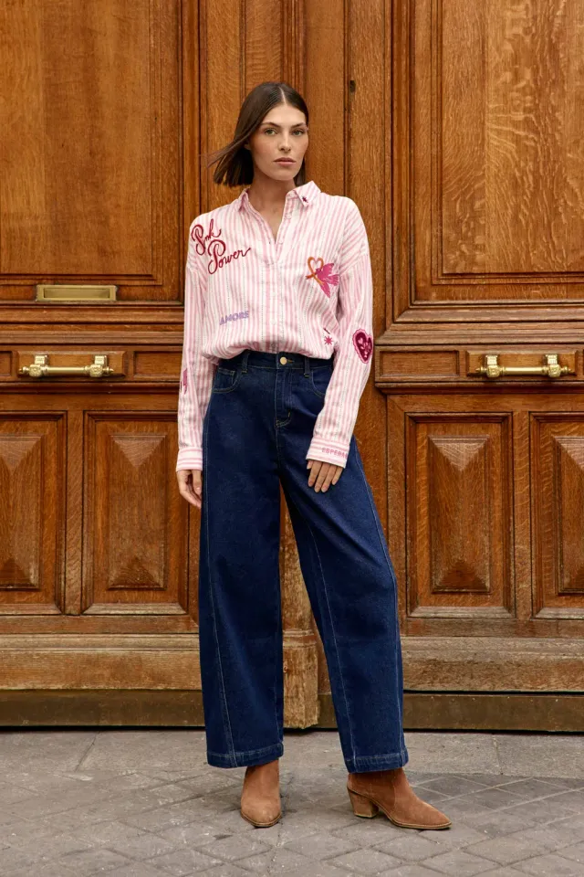 La Petite Etoile Coraline blouse roze streep