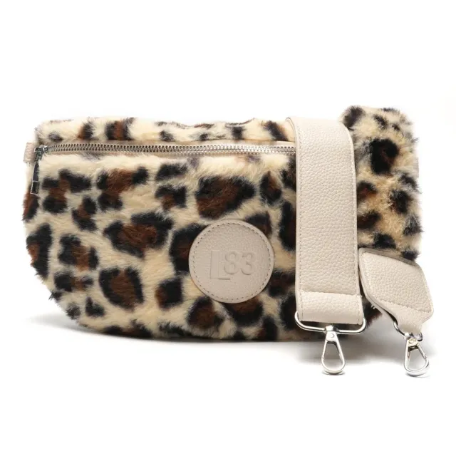 Amiek Robin crossbody tas panter naturel fluffy