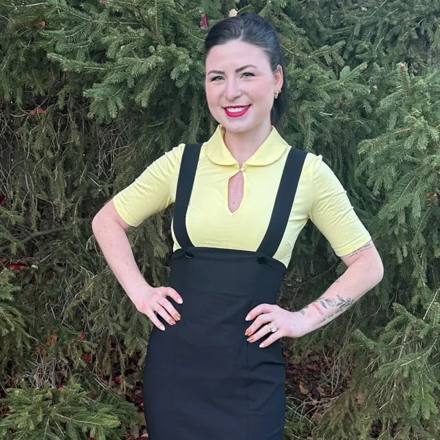 Tatyana Keynote Peter Pan blouse zwart katoen stretch