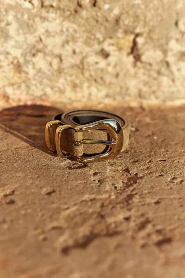 La Petite Etoile Anais riem beige leer goud
