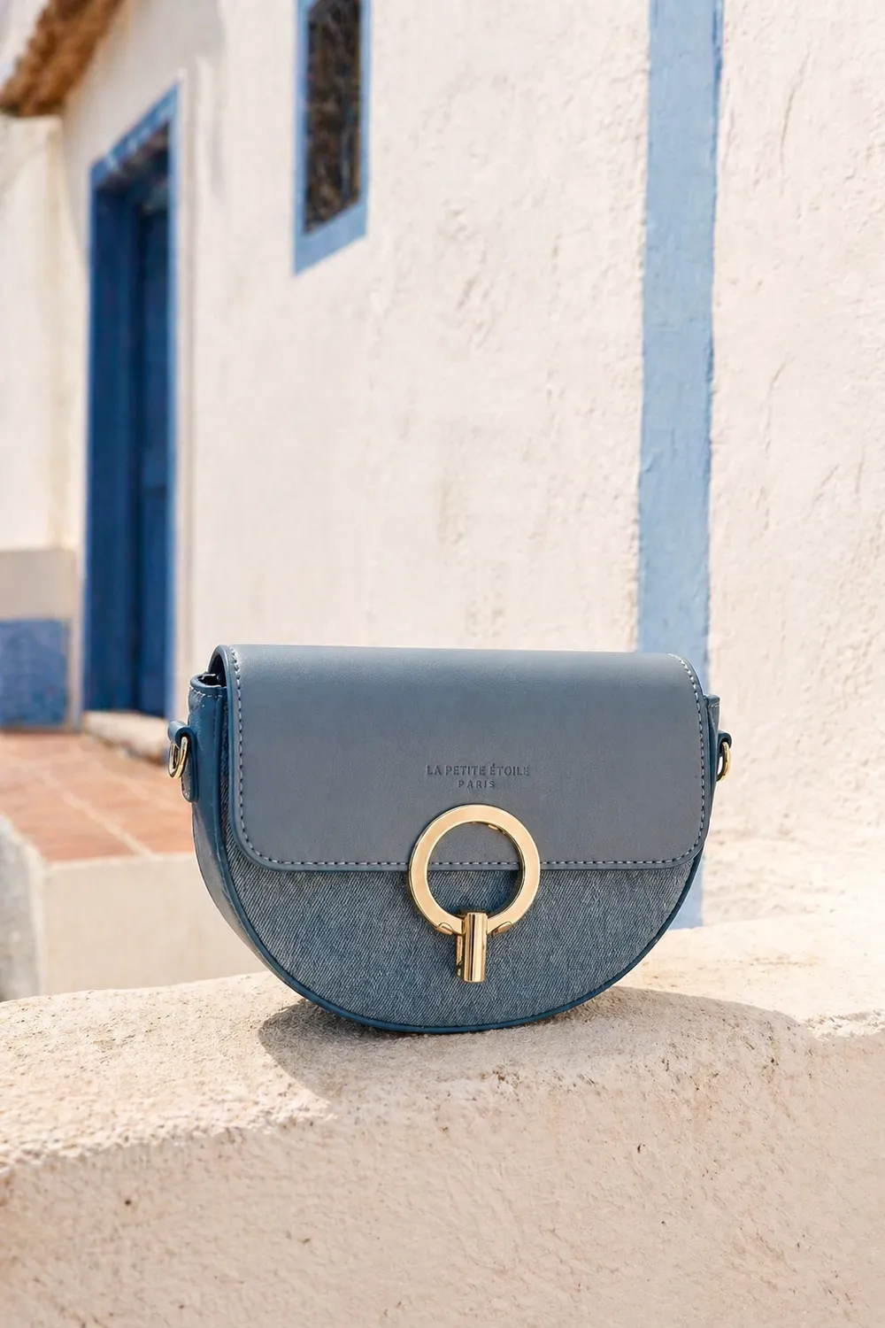 La Petite Etoile Jim leren handtas stone