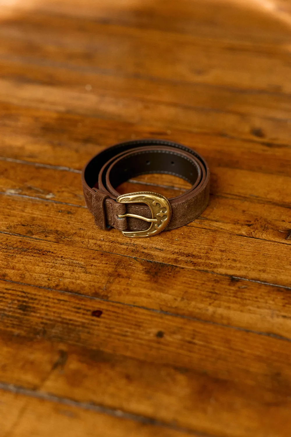 La Petite Etoile Andrea leren riem bruin suède