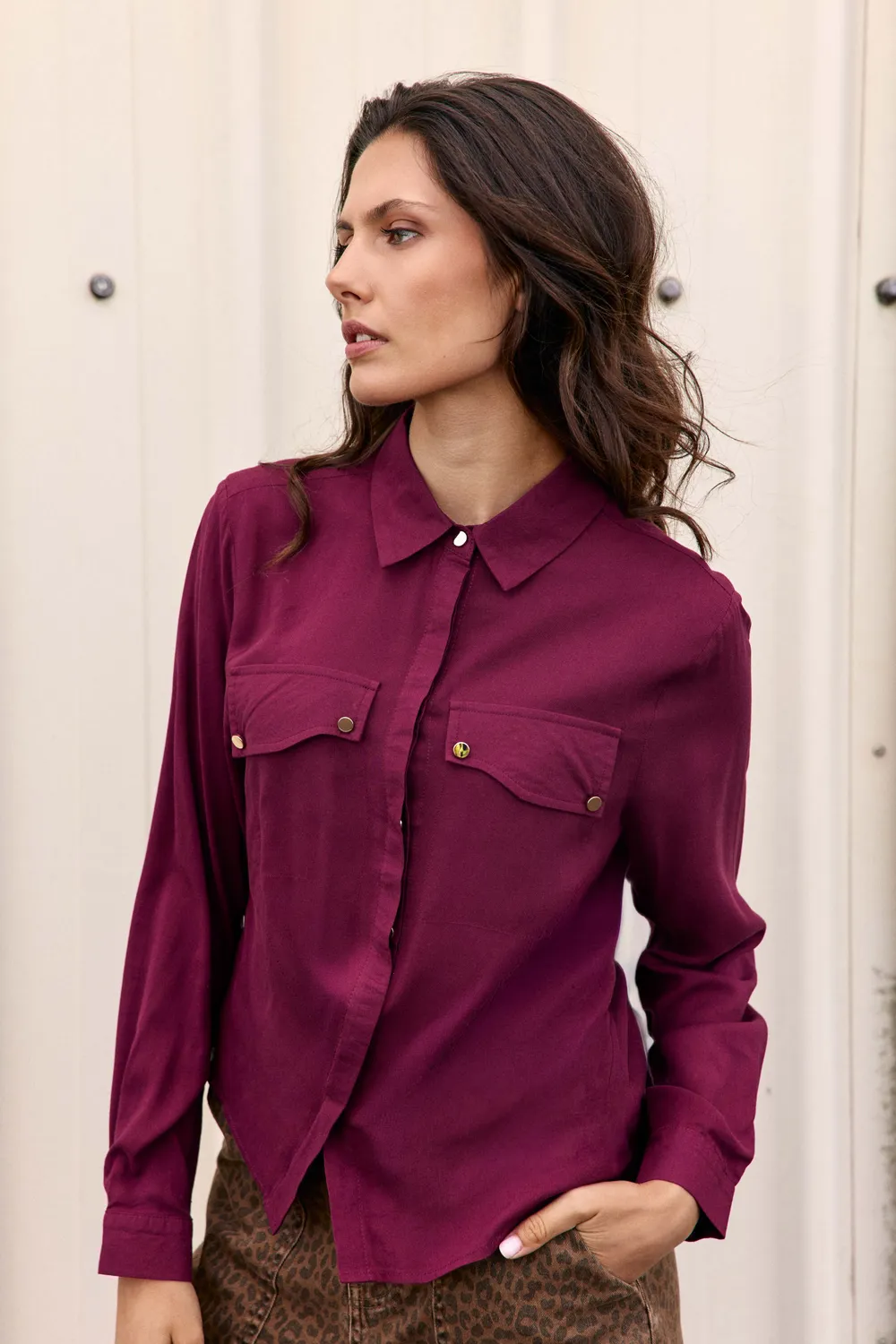 La Petite Etoile Ceres blouse bordeaux lange mouw