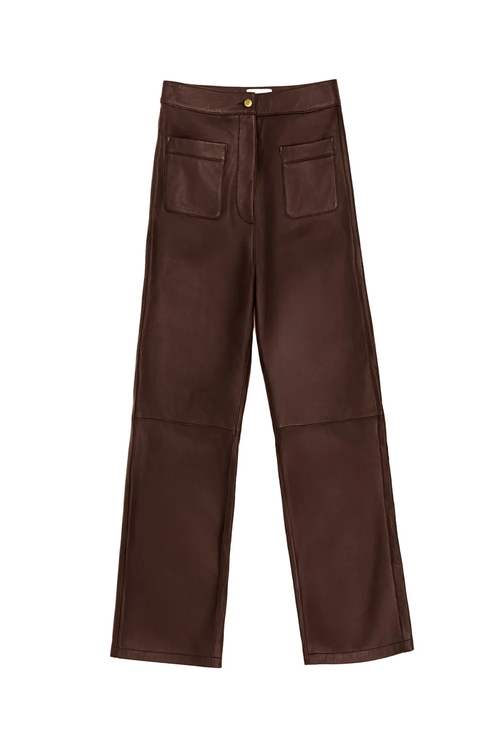 La Petite Etoile Atlanty leren broek wijd bruin