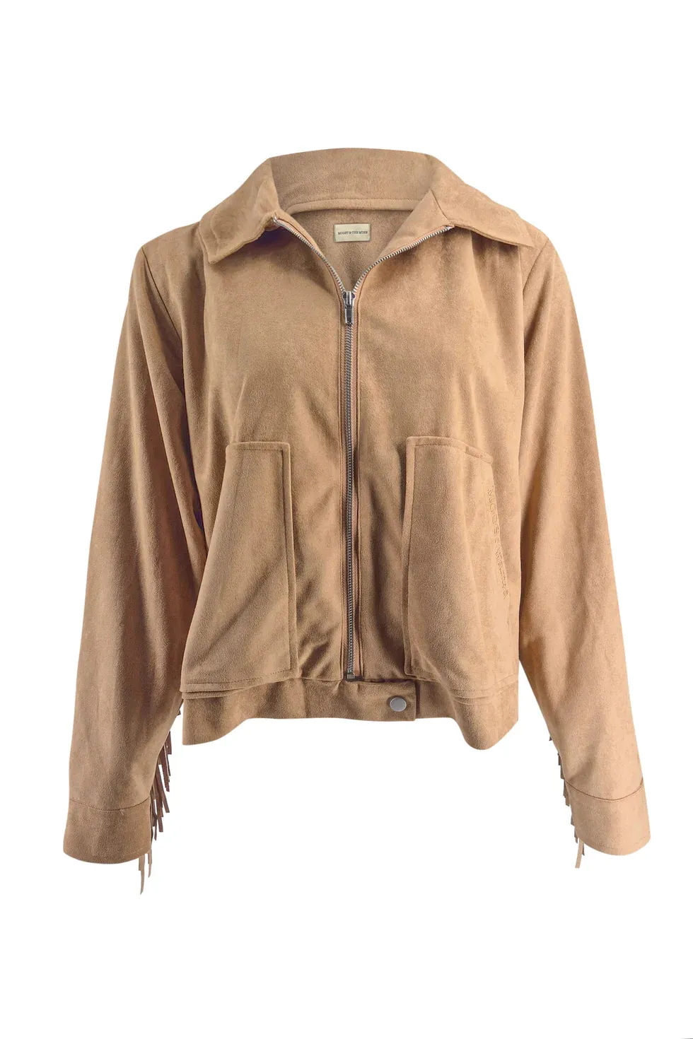 Moost Wanted Kriss Fringe jasje camel zachte stof
