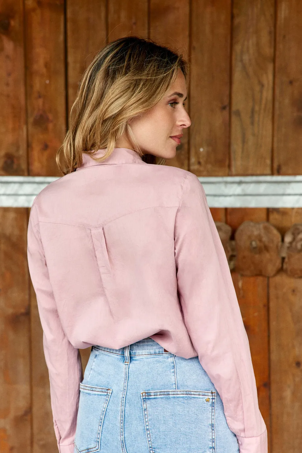 La Petite Etoile Chawie blouse oudroze met broderie