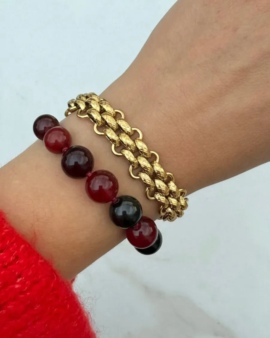 Amiek Gold Glam armband goud roestvrij staal
