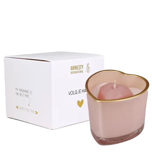 Amiek My Flame Hart sojakaars roze green tea