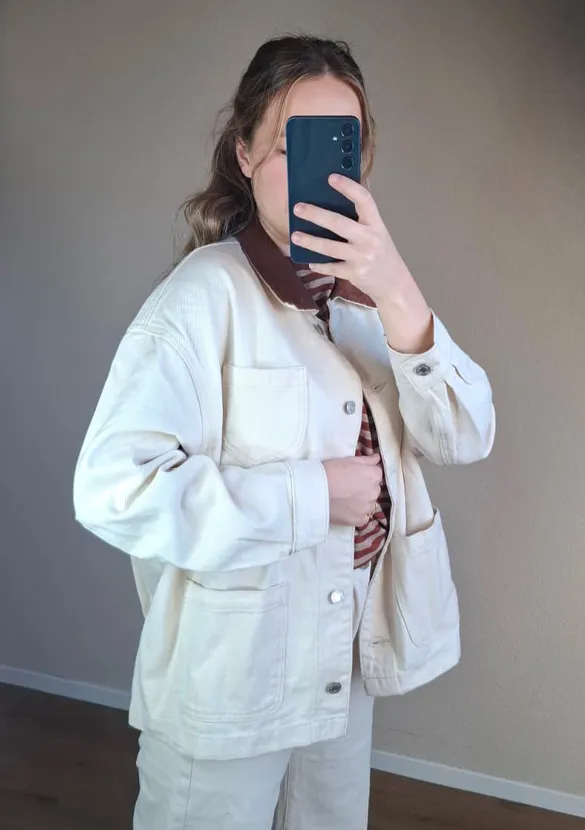 LOVEDRUNKY Denim Jack spijkerjasje beige oversized