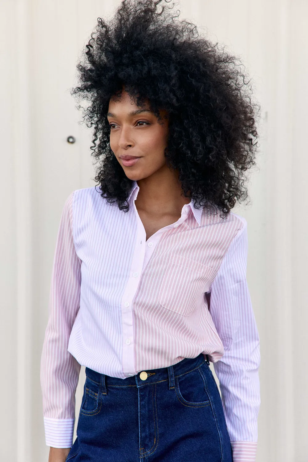 La Petite Etoile Clarin blouse patchwork roze-ecru