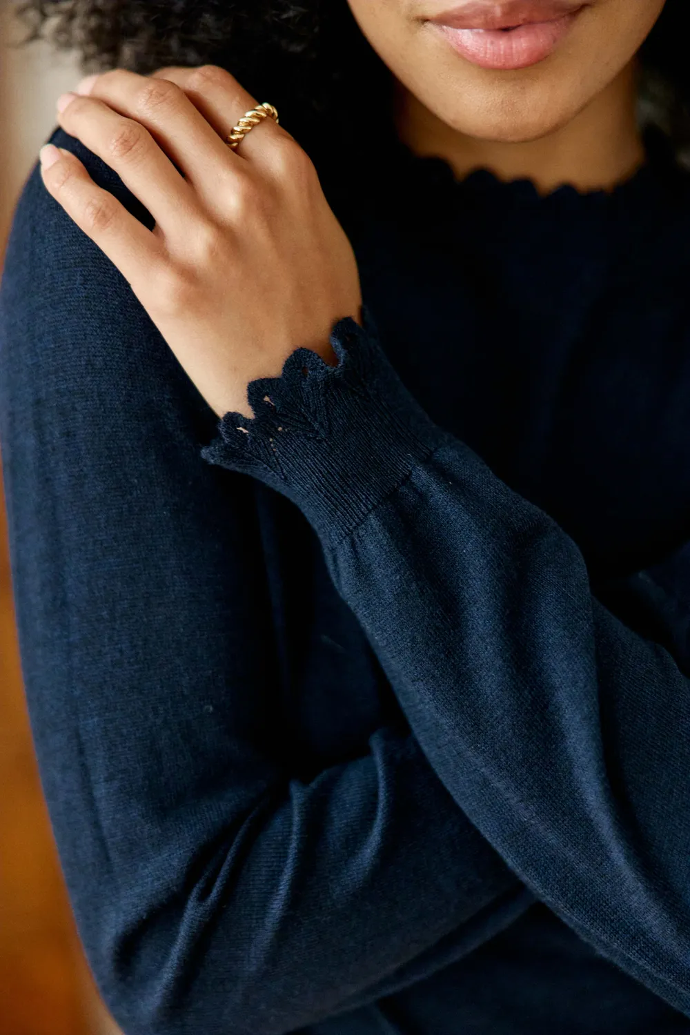 La Petite Etoile Solfe trui blauw rechte pasvorm
