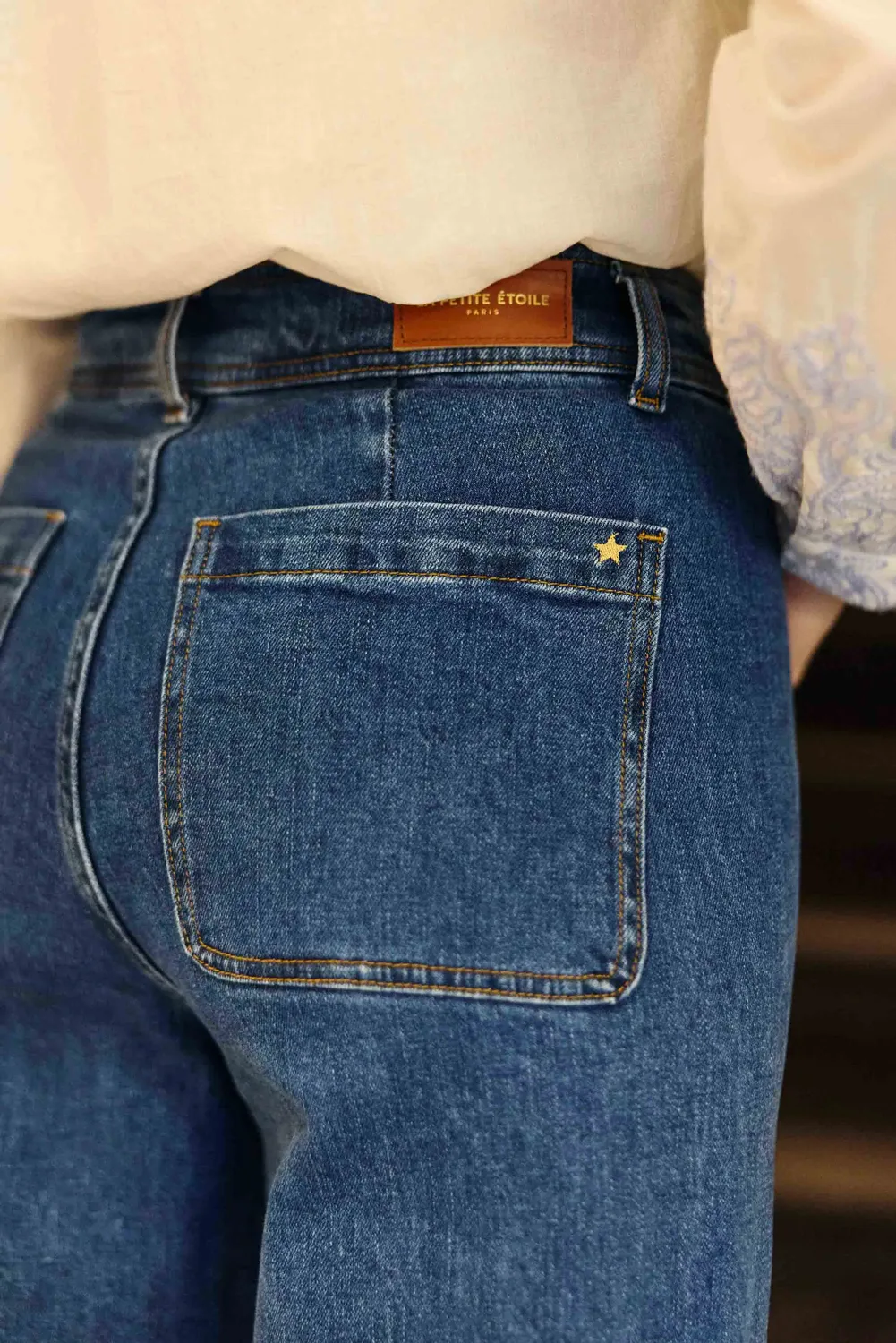 La Petite Etoile Paphos wijde jeans double wash hoge taille