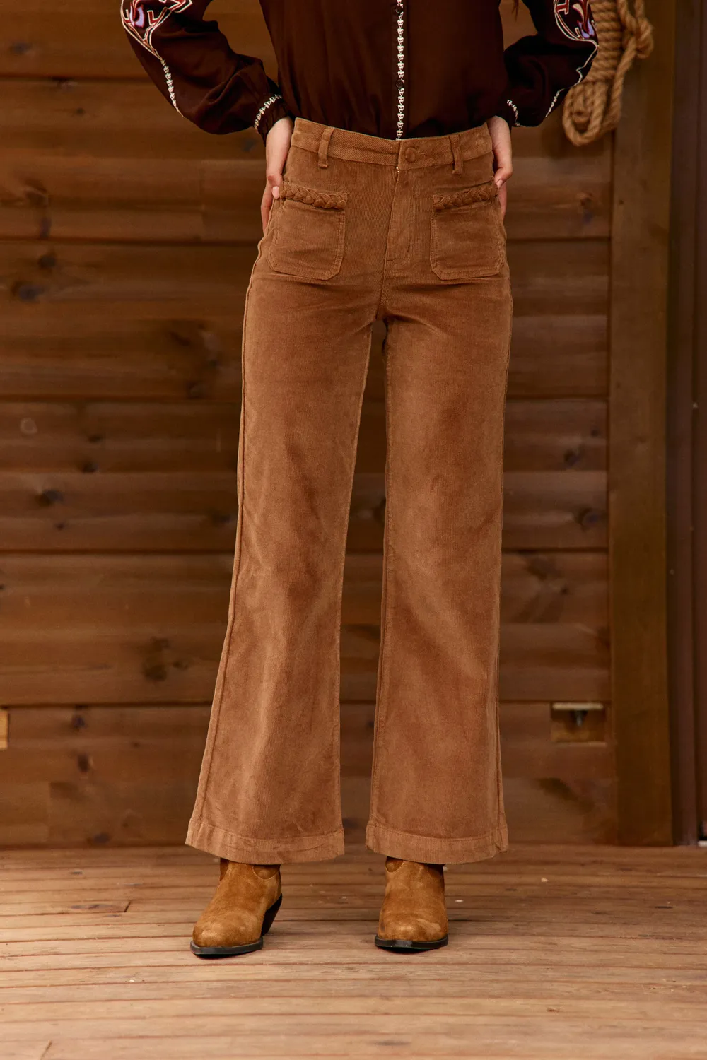 La Petite Etoile Atlantyo broek noisette wijd fluweel