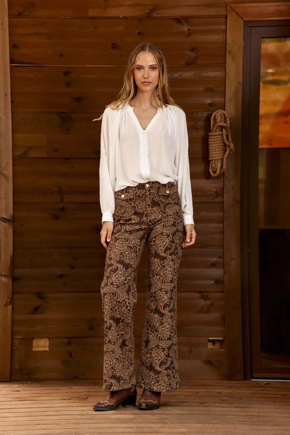 La Petite Etoile Bexley blouse ecru wijd geborduurd