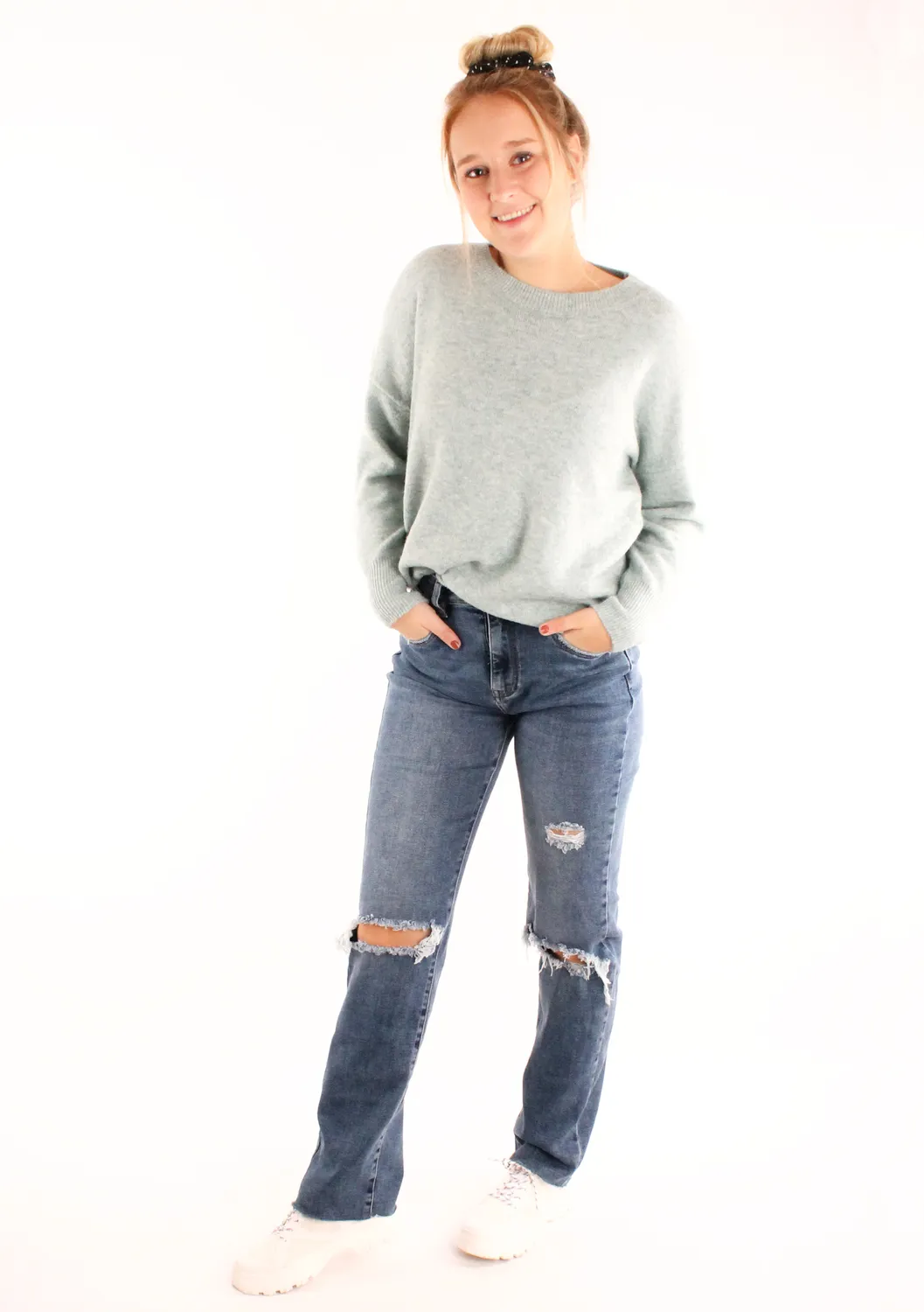 LOVEDRUNKY Melange trui mint losse fit