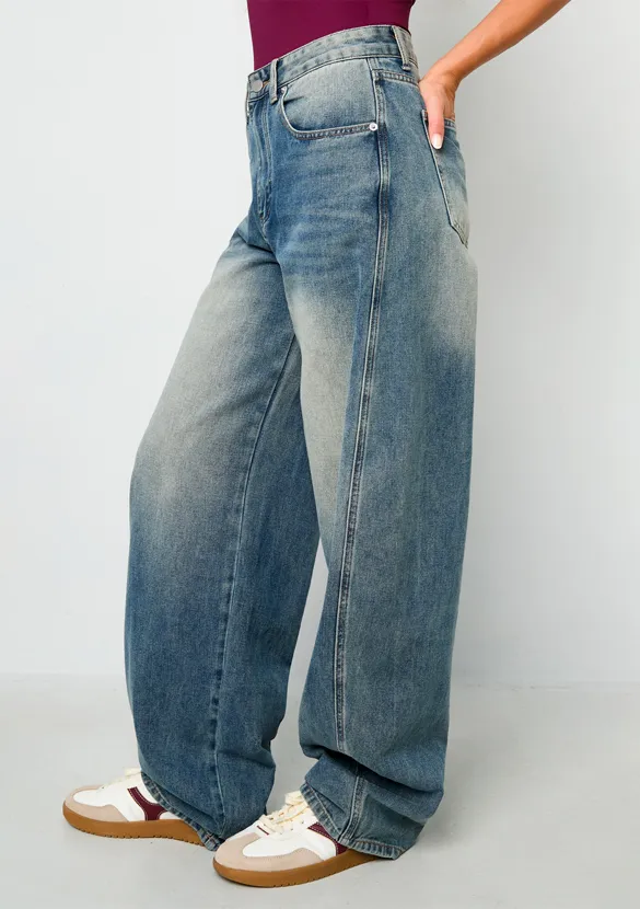 LOVEDRUNKY Balloon Fit jeans blauw high waist