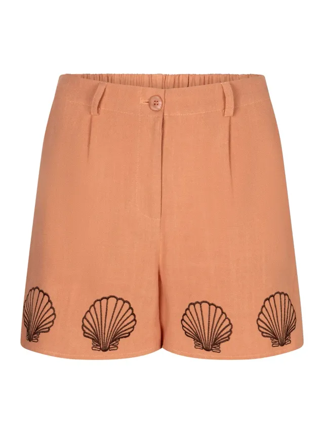 Amiek Elena short burned orange linnenmix