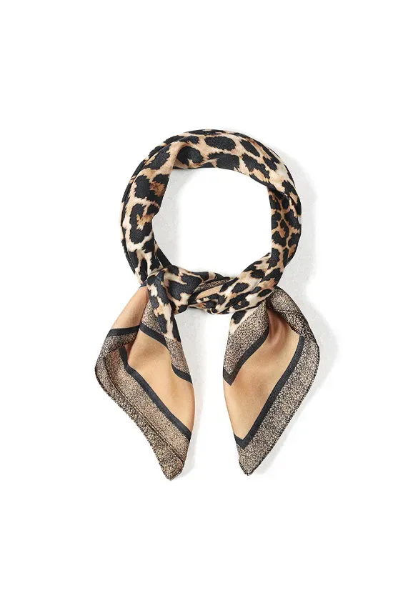 LOVEDRUNKY Leopard sjaal bruin luipaard 70x70