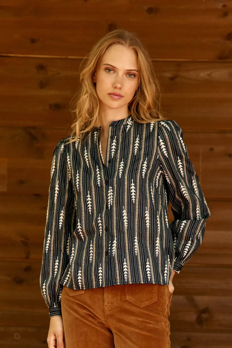 La Petite Etoile Bloya blouse marine-ecru strepen