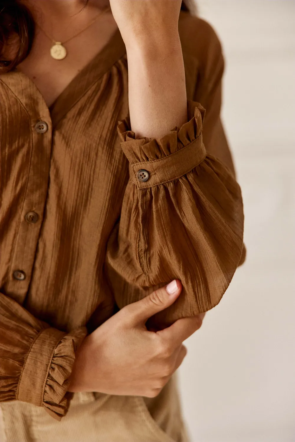 La Petite Etoile Bertino blouse camel wijd
