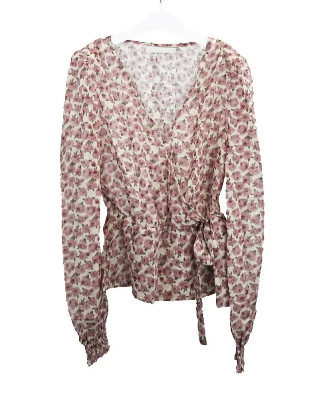 Lovedrunky Roses blouse roze omslag bloemen