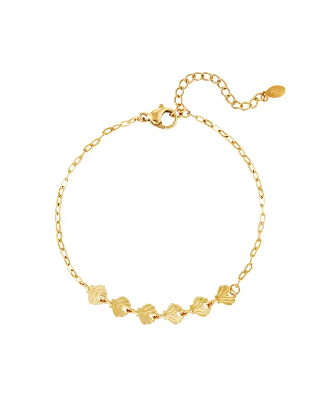 LOVEDRUNKY Sea Shell armband goud schelp