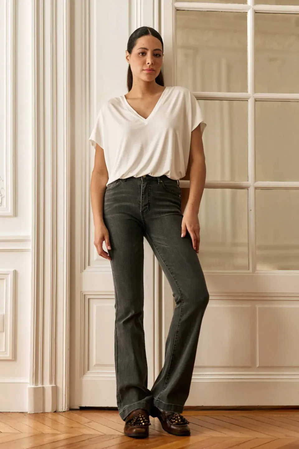 La Petite Etoile Lancelot jeans flare grijs