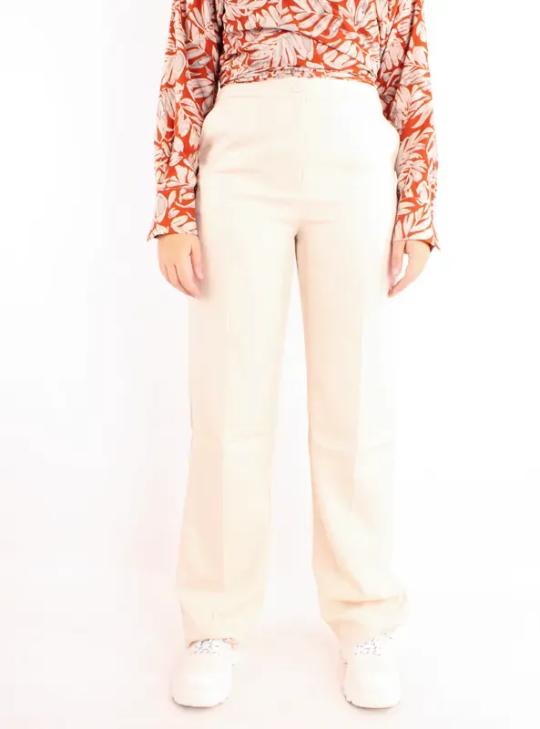 LOVEDRUNKY Basic pantalon beige straight fit