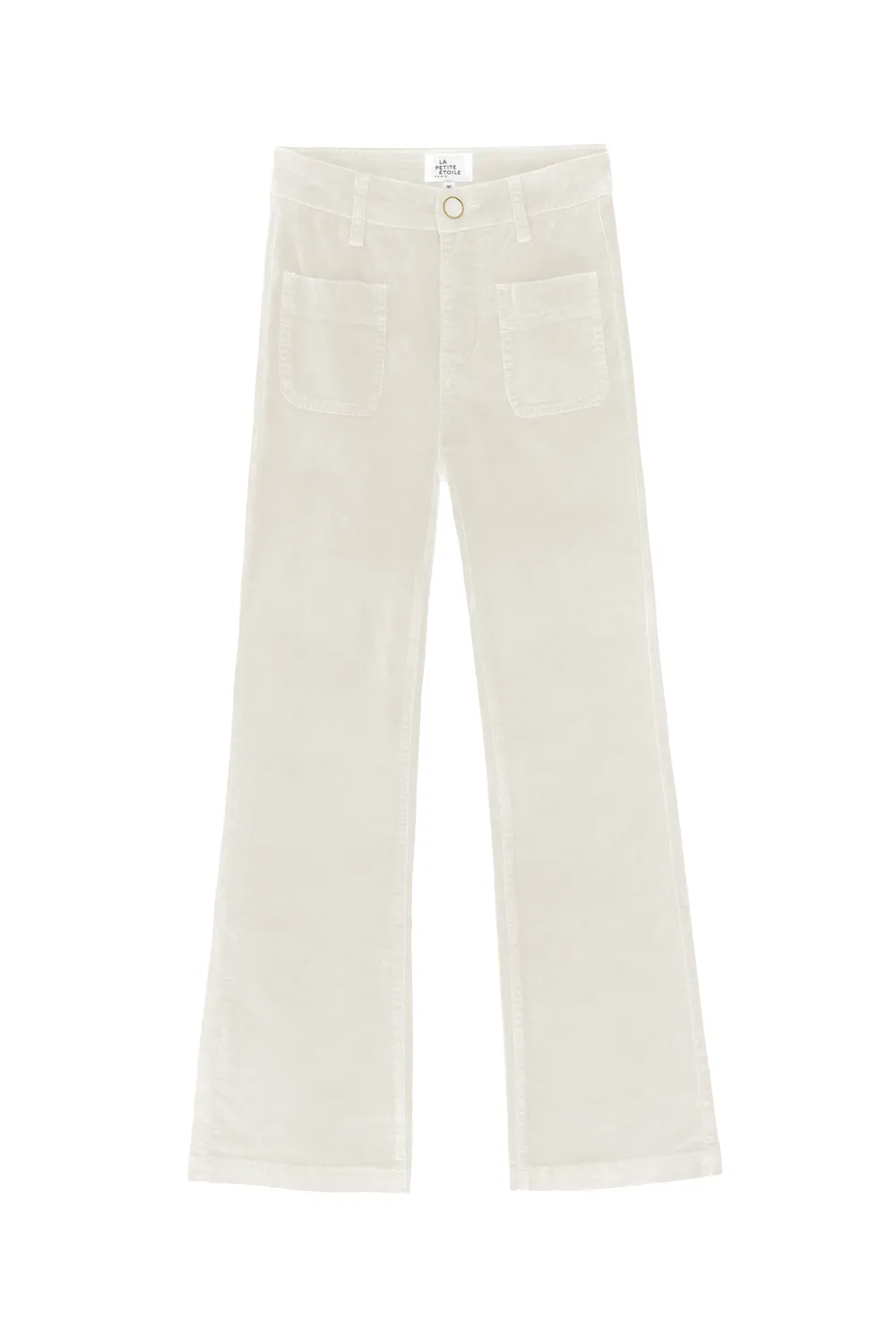 La Petite Etoile Sonny flare broek ecru fluweel
