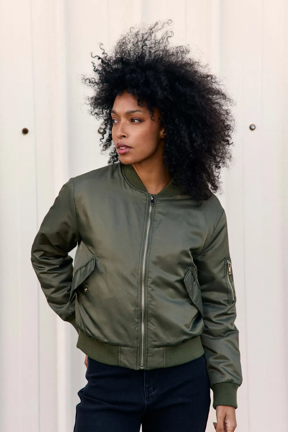 La Petite Etoile Nario bomber kaki met boord