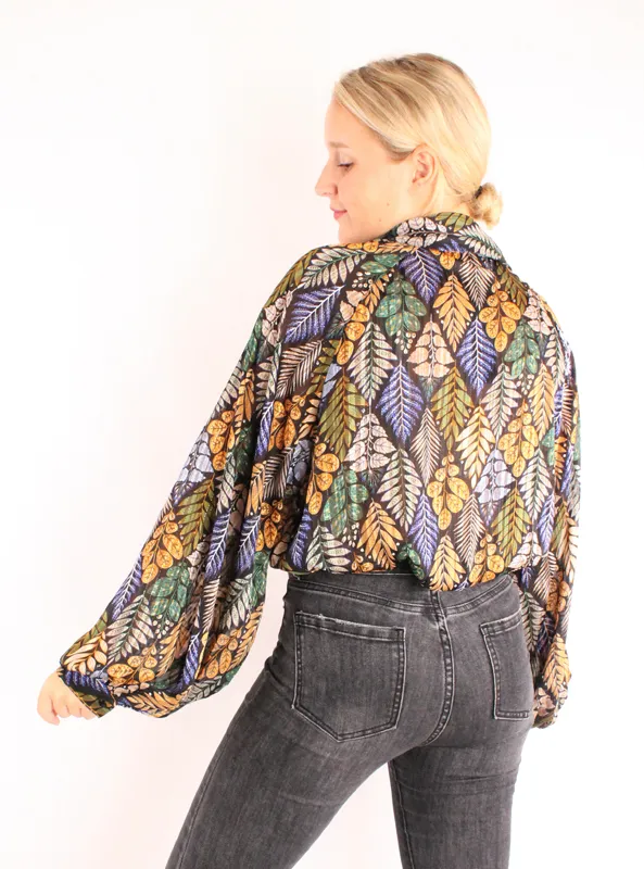 LOVEDRUNKY Print Shiny blouse multi met pofmouwen