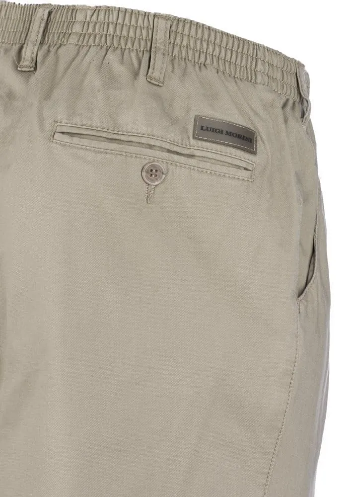 Luigo Morini Amberg heren pantalon katoen taupe elastiek