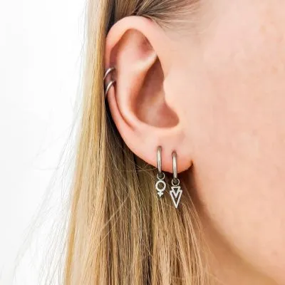 Amiek Open Triangles Oorbellen Goud 10mm