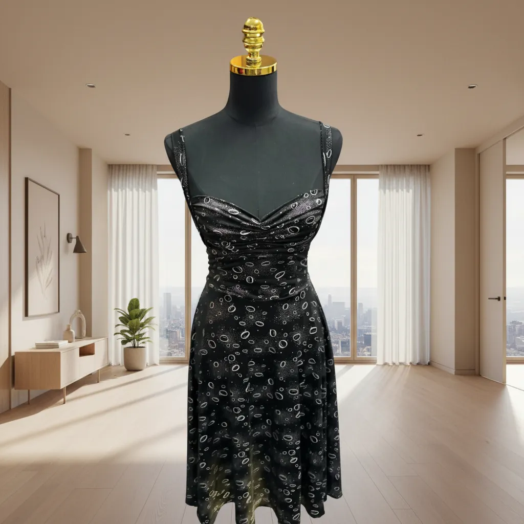 Tatyana Rain Drops Circle Dress cirkeljurk spaghetti XS sample