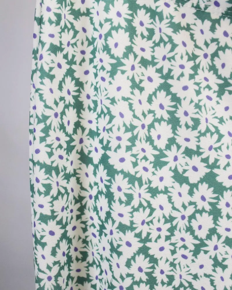 LOVEDRUNKY Flared Flowers broek mint bloemenprint 82 cm