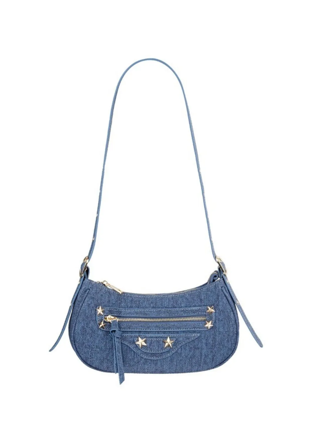 LOVEDRUNKY Denim tas blauw 26 cm rits