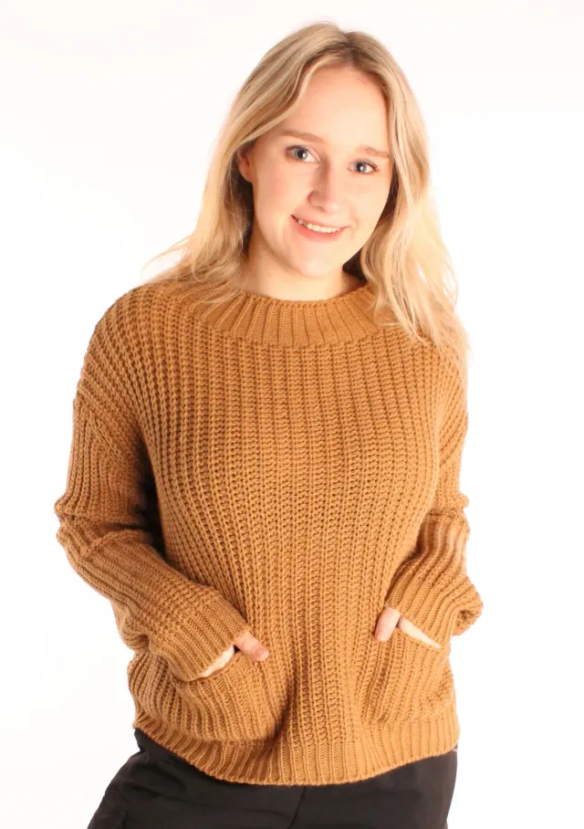 LOVEDRUNKY Pockets trui Bruin one size