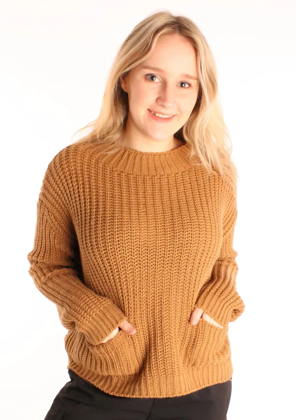 LOVEDRUNKY Pockets trui Bruin one size
