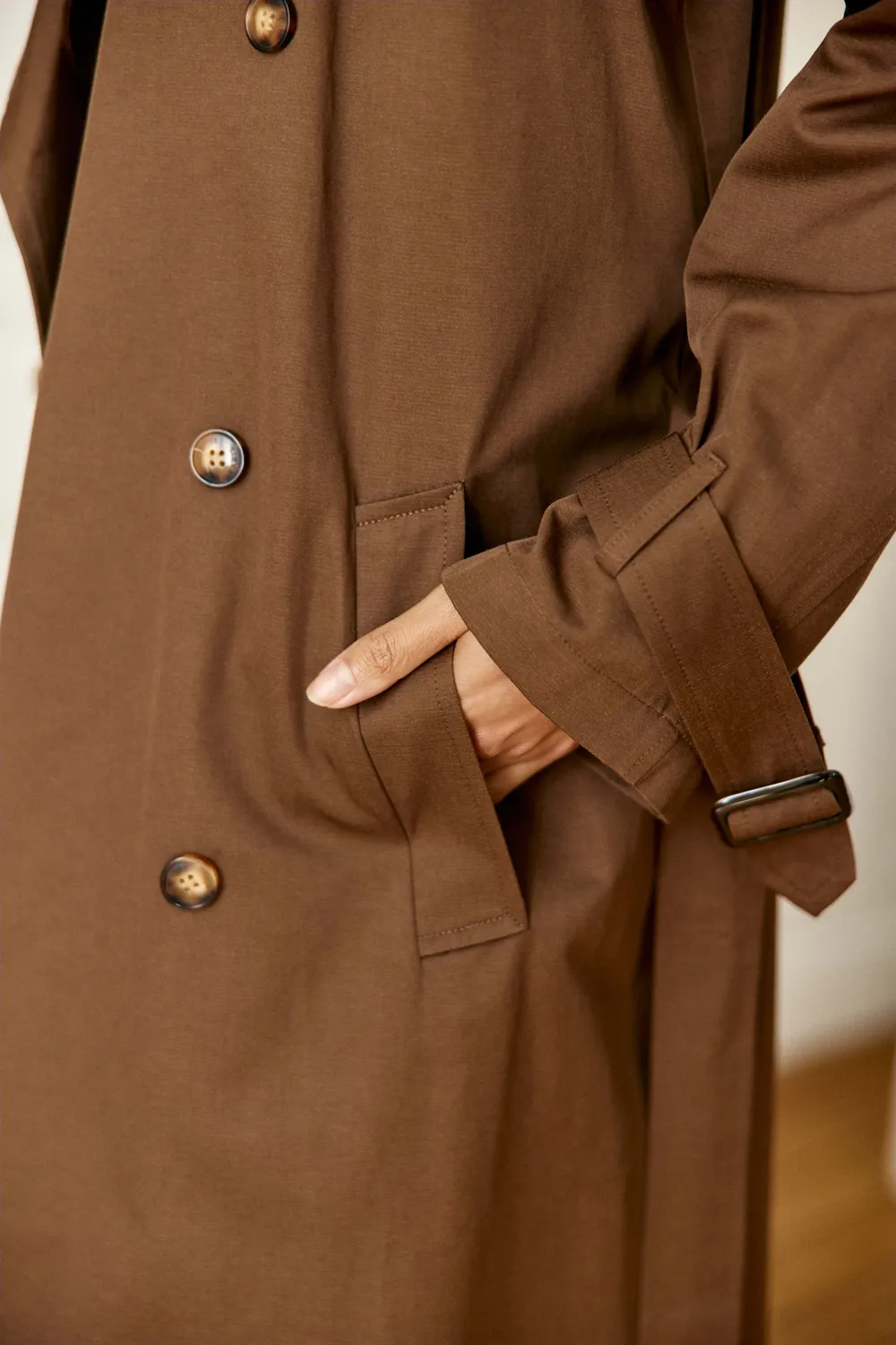 La Petite Etoile Faragi trenchcoat midi 16-marron bruin
