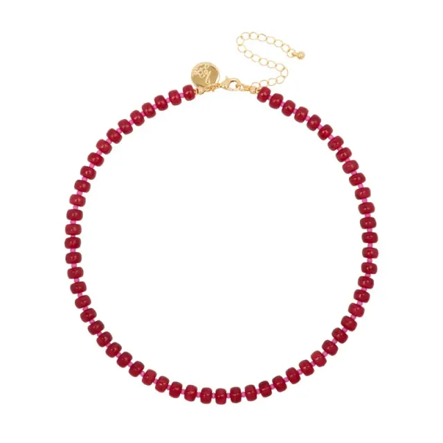 Amiek Ruby Necklace ketting rood kralen