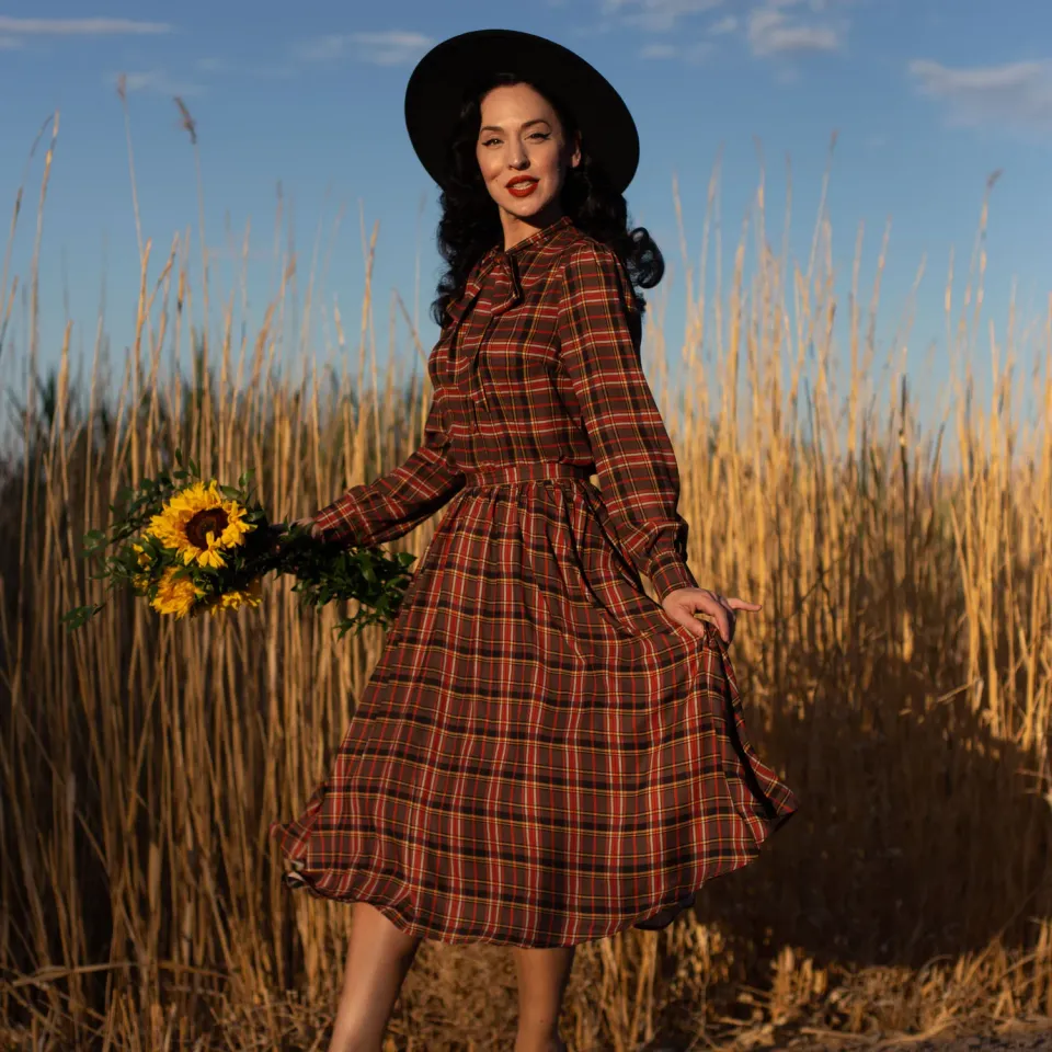Tatyana Clara Skirt rok Harvest Plaid ruit