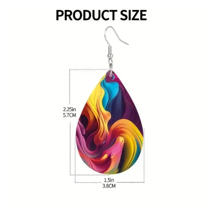 Tatyana Teardrop Dangle oorbellen Streamer Print