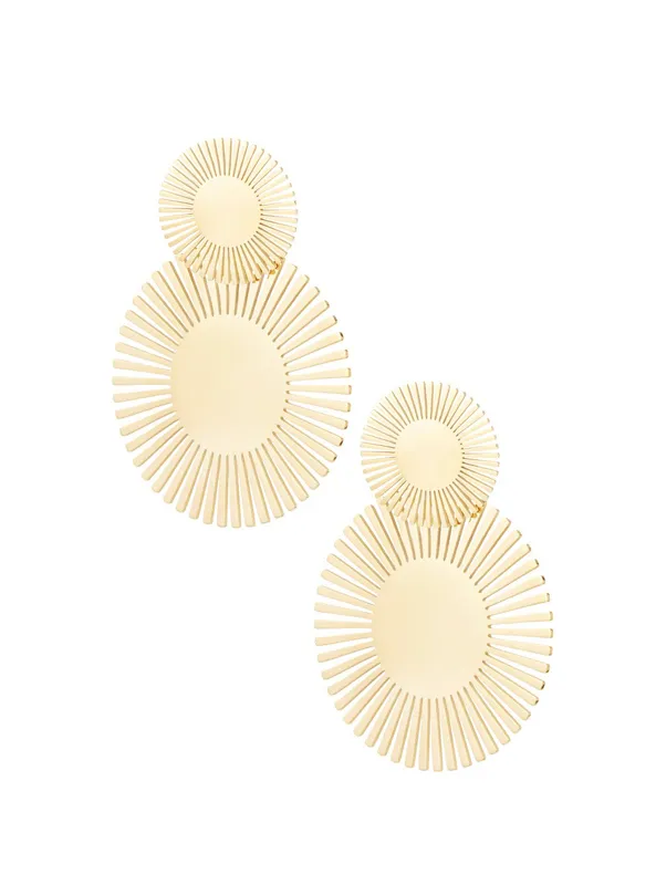 LOVEDRUNKY Sun oorbellen goud dubbele cirkel 4,8 cm