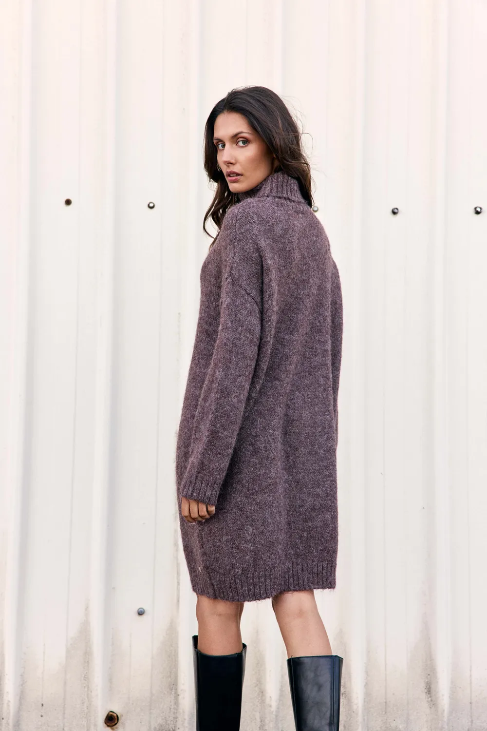 La Petite Etoile Mathea jurk bruin gebreid