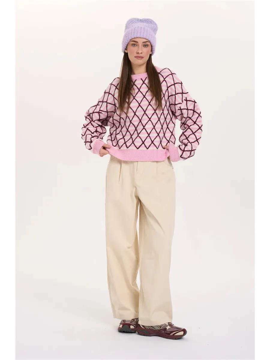 Amiek 24C Jolie trui bordeaux zigzag