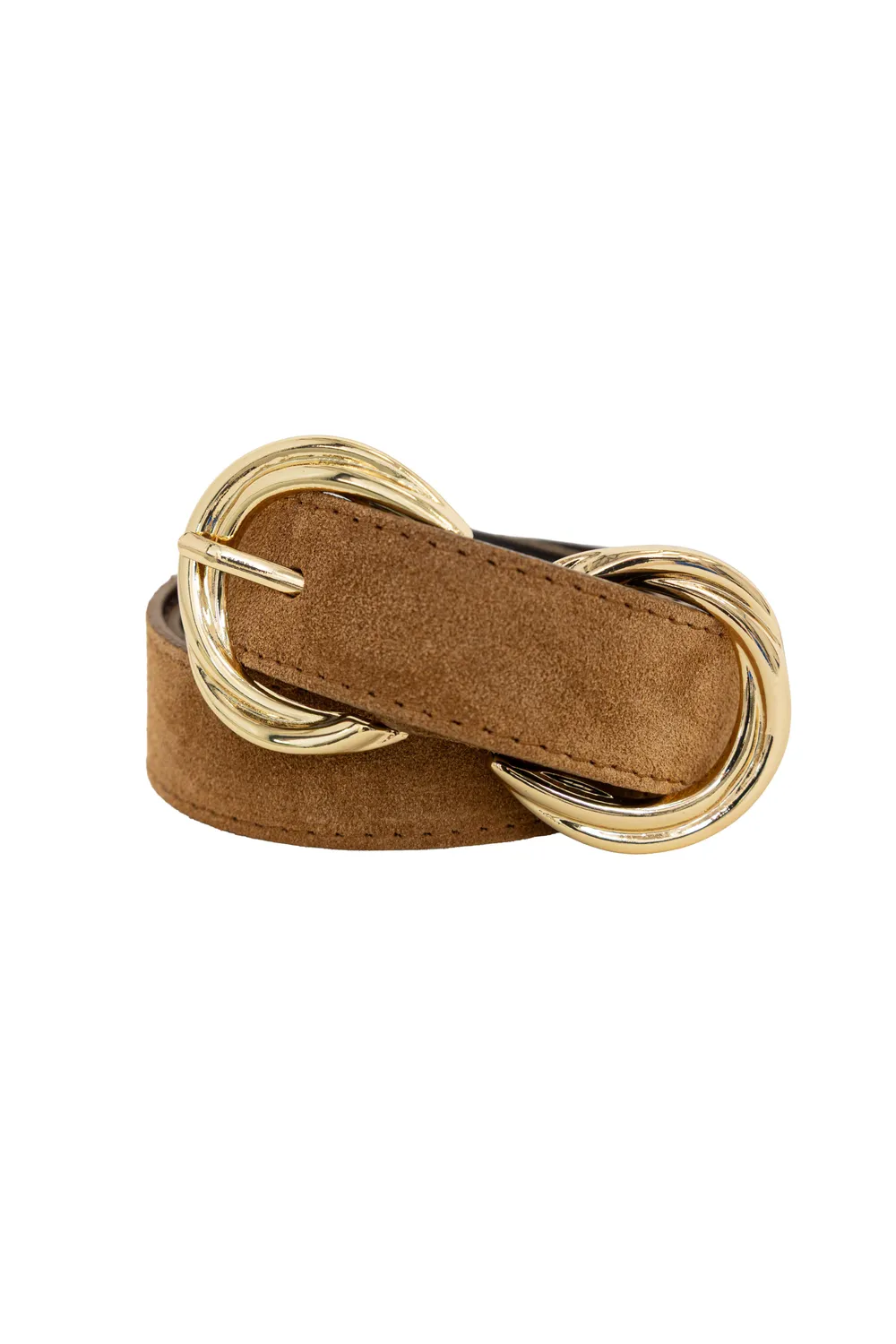 La Petite Etoile Alix riem camel suède gouden gesp