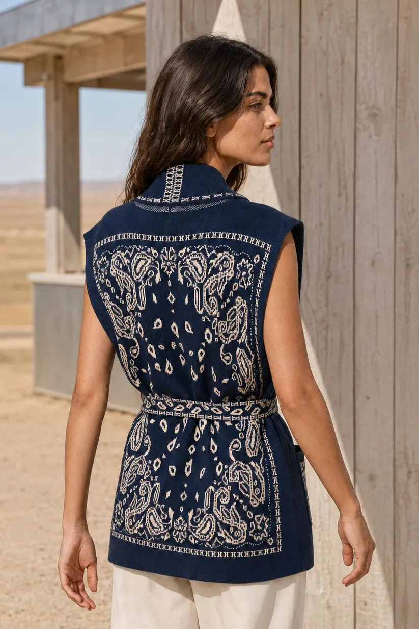 La Petite Etoile Molitor gilet marine met riem
