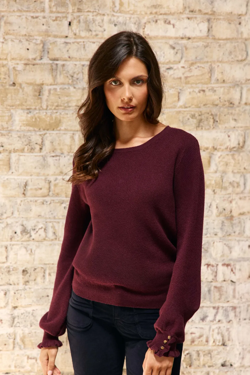 La Petite Etoile Melaky trui bordeaux honingraat